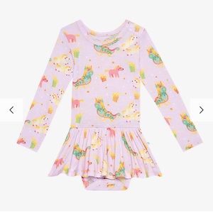 NWT Posh Peanut glitterville 2T Parisian Sleigh twirl skirt bodysuit purple